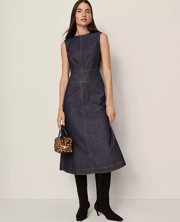 19110-Petite-Weekend-Collection-Crew-Neck-Flare-Midi-Dress-2.webp Petite Weekend Collection Crew Neck Flare Midi Dress