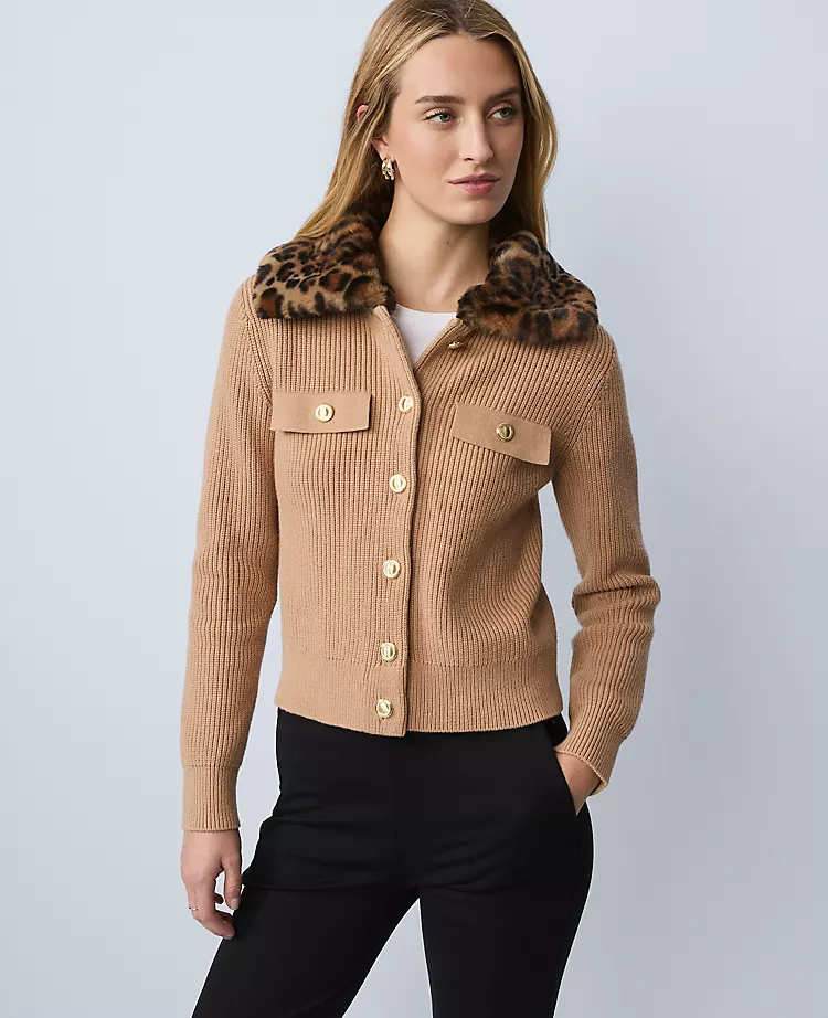 19130-Weekend-Collection-Faux-Fur-Trim-Ribbed-Jacket-2.webp Weekend Collection Faux Fur Trim Ribbed Jacket