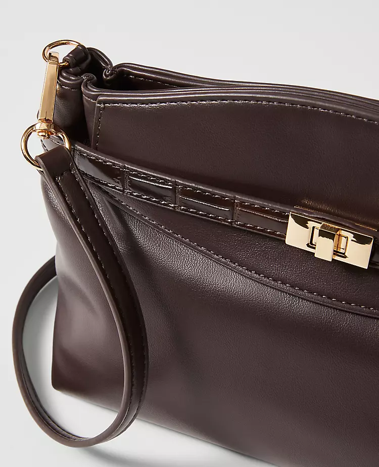 Croco Small Belted Clutch
