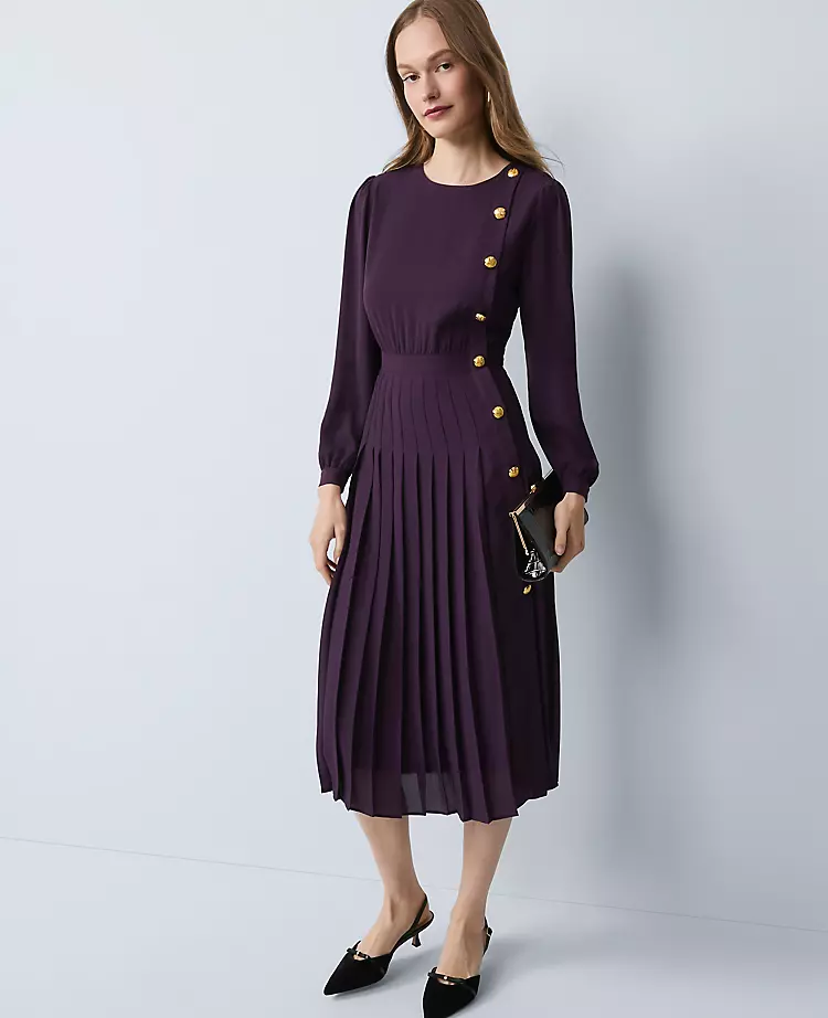 19170-Pleated-Button-Flare-Midi-Dress-1.webp Pleated Button Flare Midi Dress
