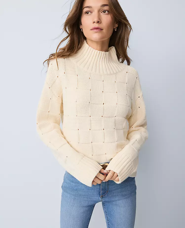 Weekend Collection Textured Turtleneck Sweater