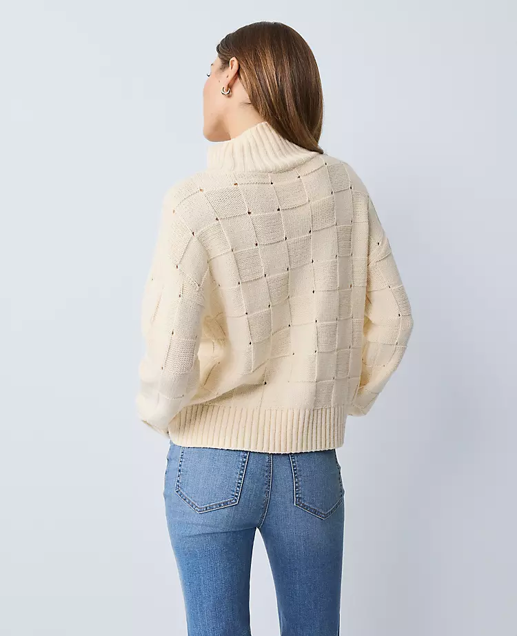 Weekend Collection Textured Turtleneck Sweater