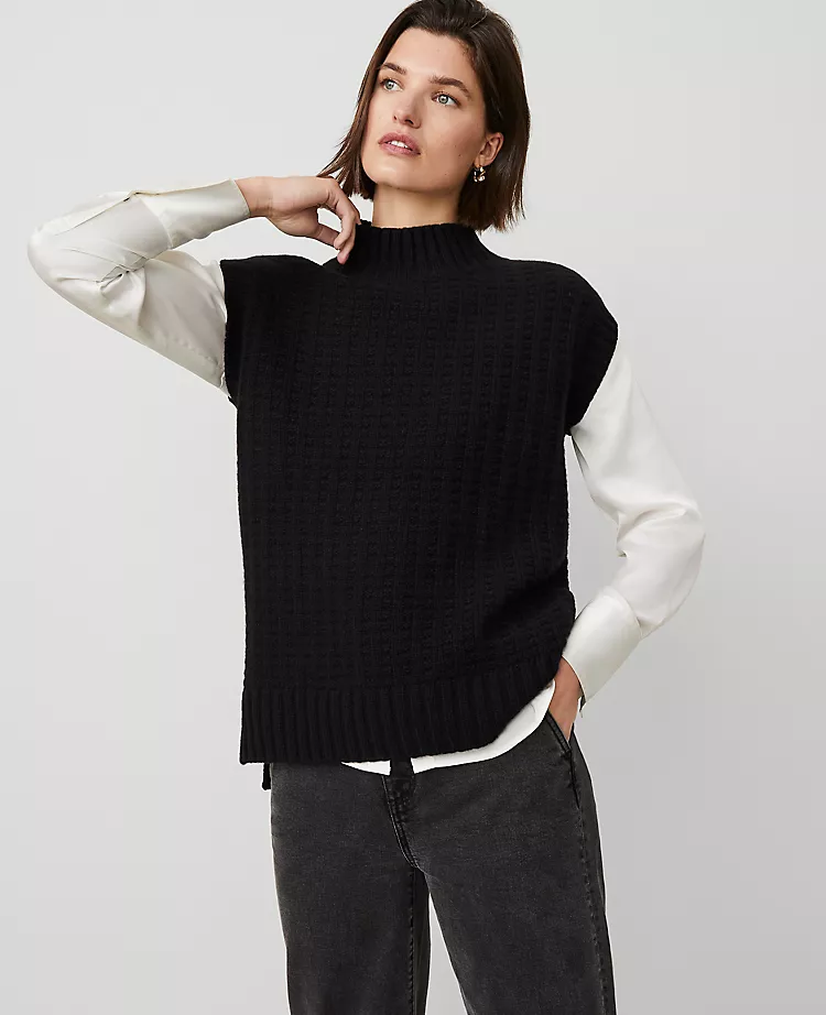 Cashmere Geo Stitch Vest