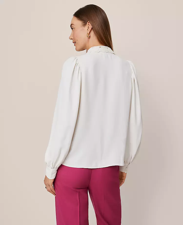 19272-Petite-Lace-Collar-Blouson-Sleeve-Shirt-3.webp Petite Lace Collar Blouson Sleeve Shirt