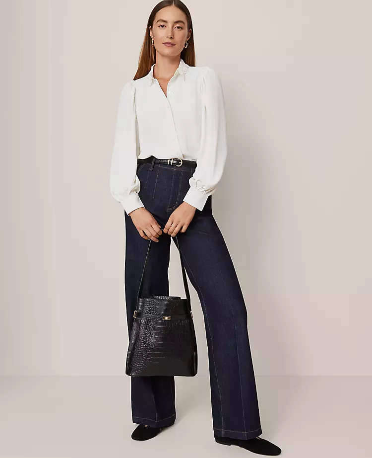 19272-Petite-Lace-Collar-Blouson-Sleeve-Shirt-4.webp Petite Lace Collar Blouson Sleeve Shirt