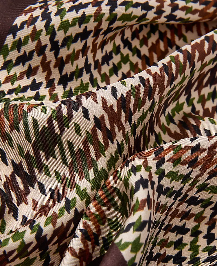 Houndstooth Triangle Silk Scarf