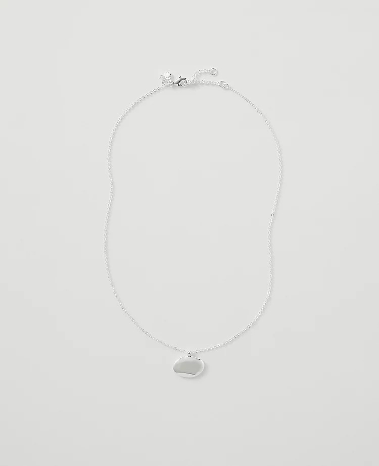 Textured Metal Disc Pendant Necklace