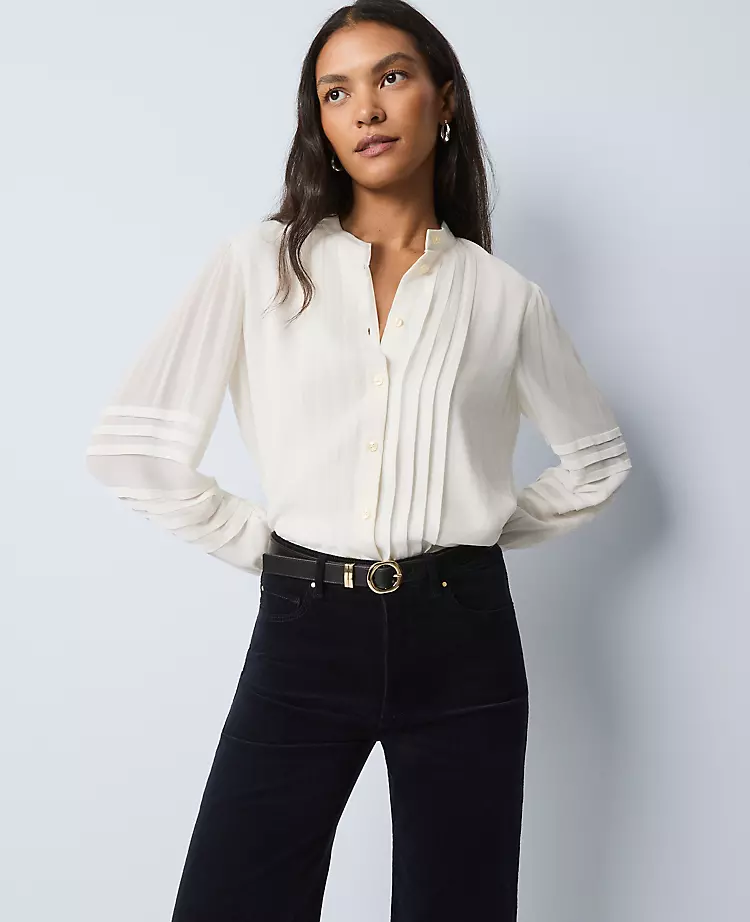 19407-Weekend-Collection-Pintucked-Button-Down-Shirt-1.webp Weekend Collection Pintucked Button Down Shirt