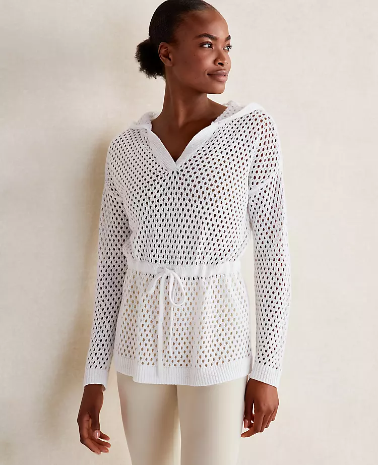 Haven Well Within Organic Cotton Linen Open Stitch Hoodie