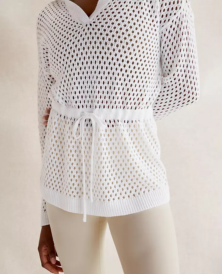 Haven Well Within Organic Cotton Linen Open Stitch Hoodie