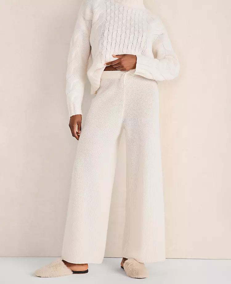 Haven Well Within Cashmere Rib Knit Wide Leg Pants