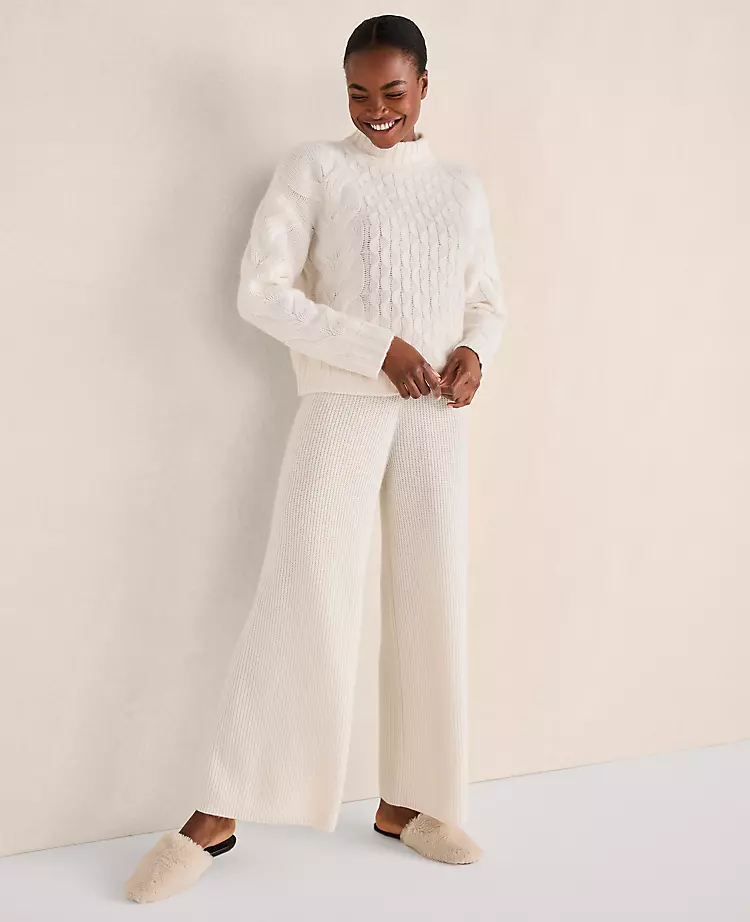 Haven Well Within Cashmere Rib Knit Wide Leg Pants
