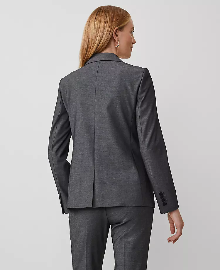 The Petite Long One-Button Blazer in Bi-Stretch