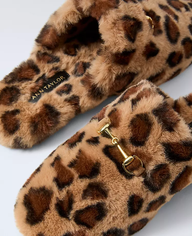 Weekend Collection Horsebit Fuzzy Slide Flat