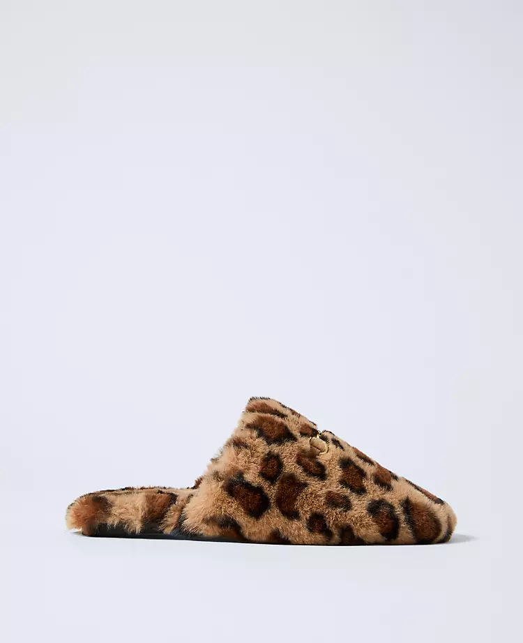 Weekend Collection Horsebit Fuzzy Slide Flat