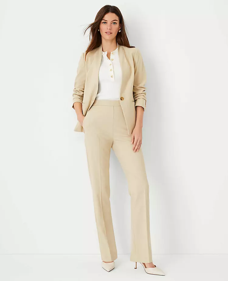 The Side Zip Straight Pant in Bi-Stretch