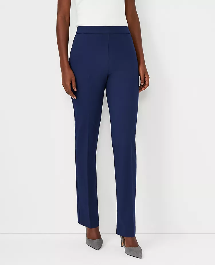 The Petite Side Zip Straight Pant in Bi-Stretch