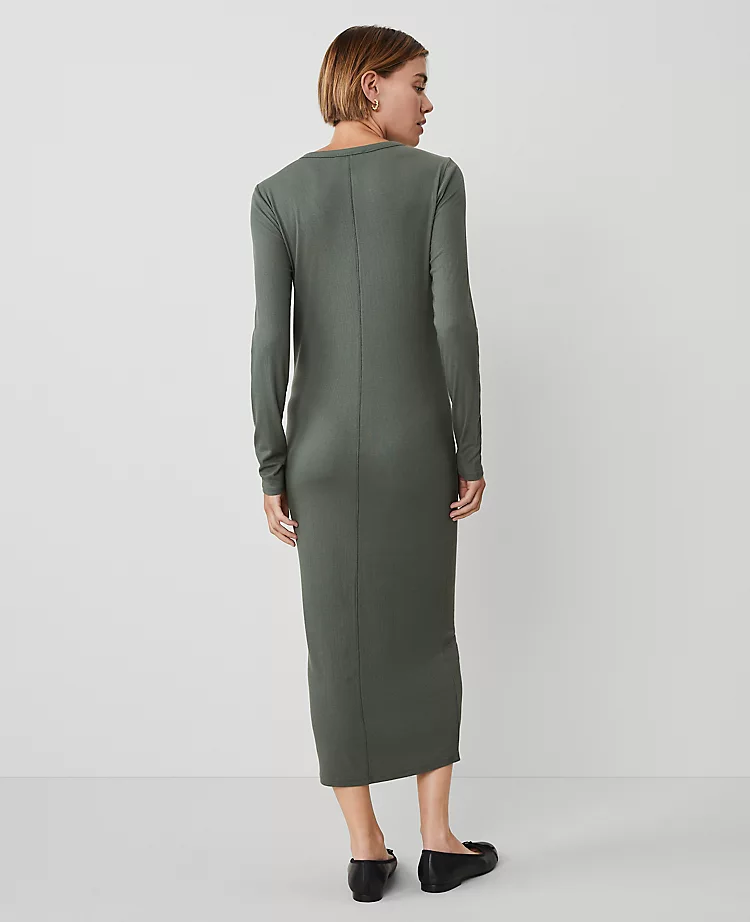 Petite Weekend Collection Henley Knit Column Dress