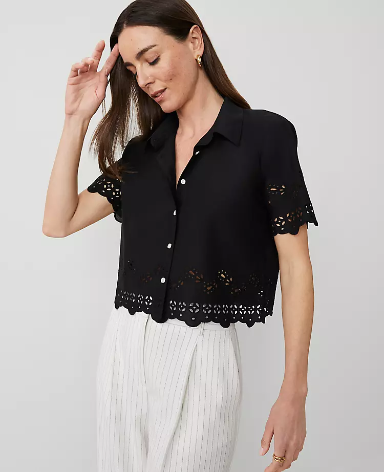 Eyelet Modern Blouse