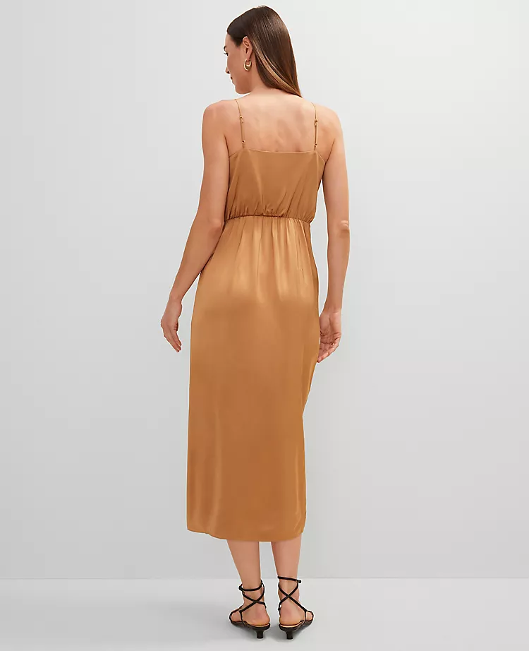 Draped Midi Sheath Dress