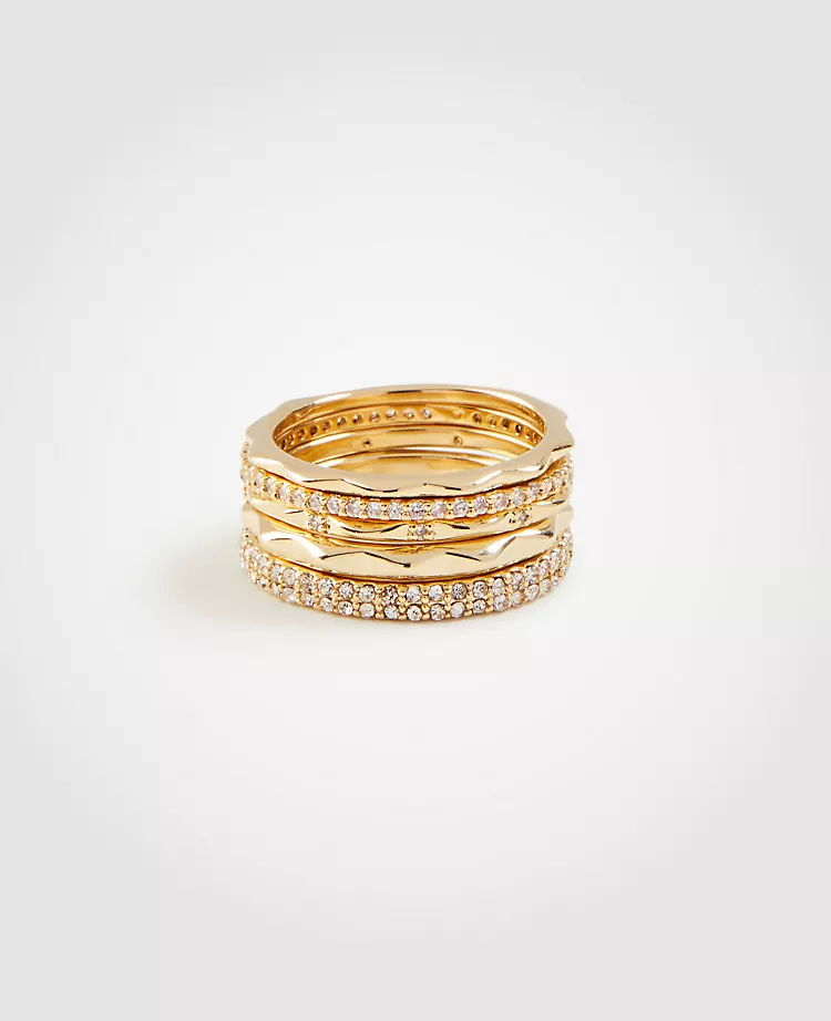 Crystal Stacked Ring Set