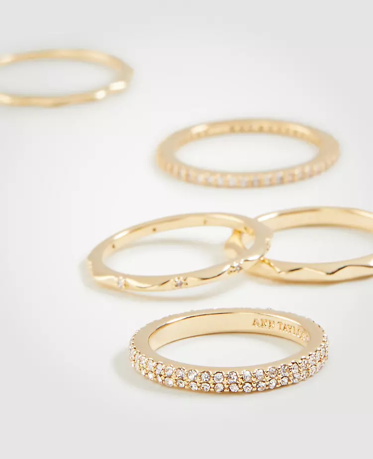 Crystal Stacked Ring Set