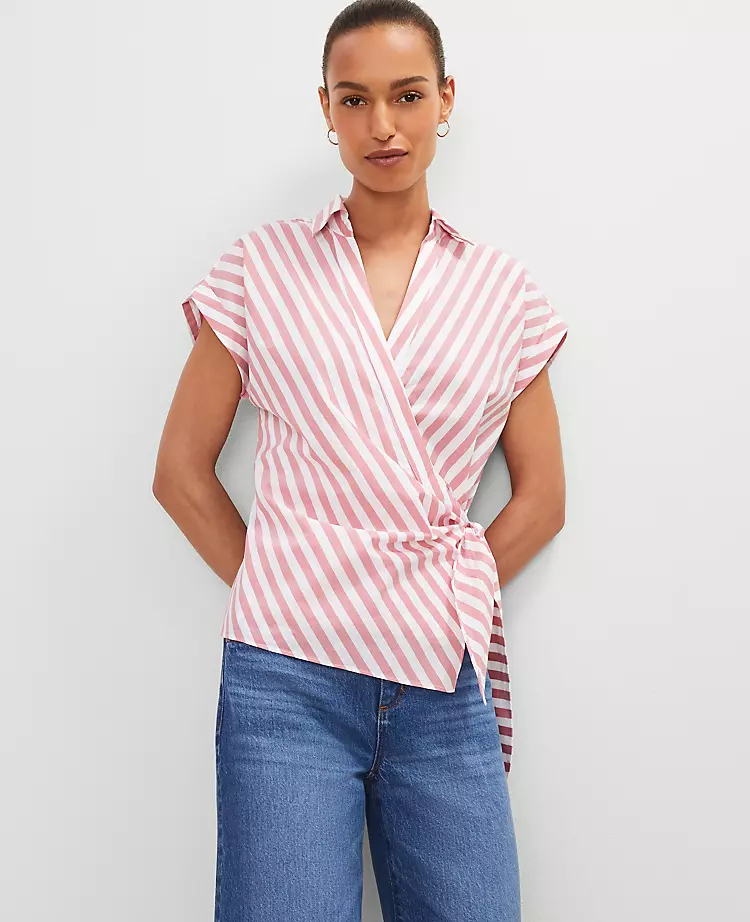 2559-Striped-Collared-Tie-Waist-Top-3.webp Striped Collared Tie Waist Top