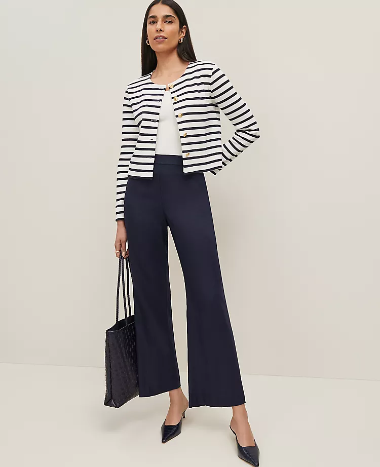 The Flare Ankle Pant in Linen Blend