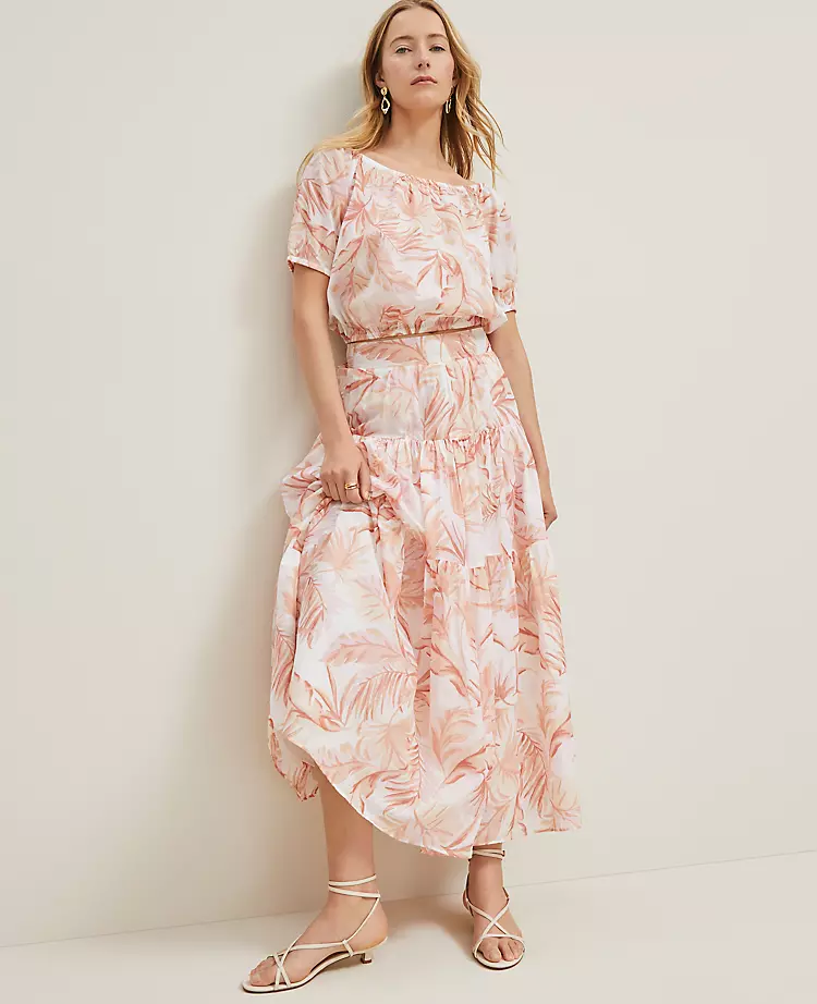 Floral Tiered Full Skirt
