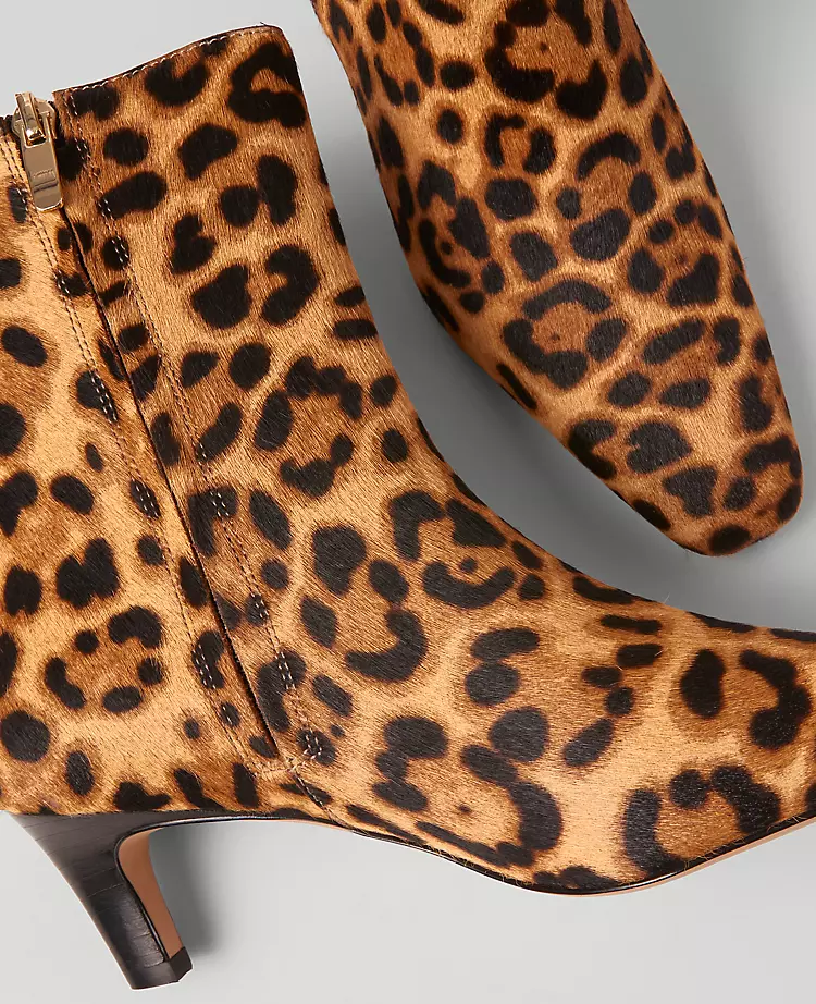 Animal Print Haircalf Skinny Heel Bootie