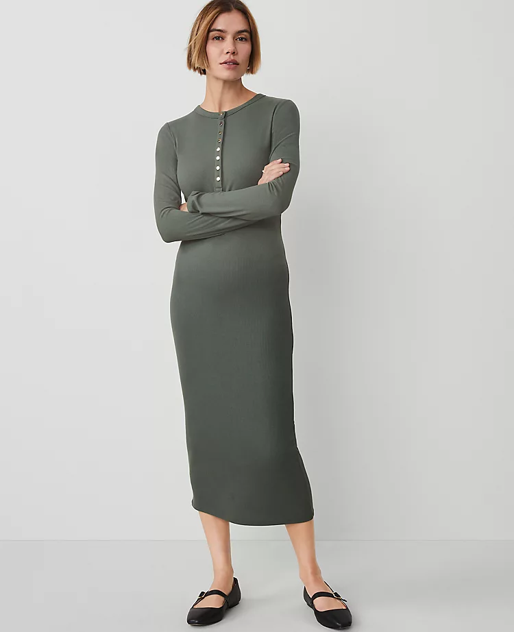Weekend Collection Henley Knit Column Dress