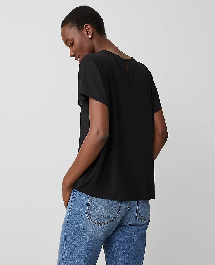 Mixed Media Crew Neck Tee