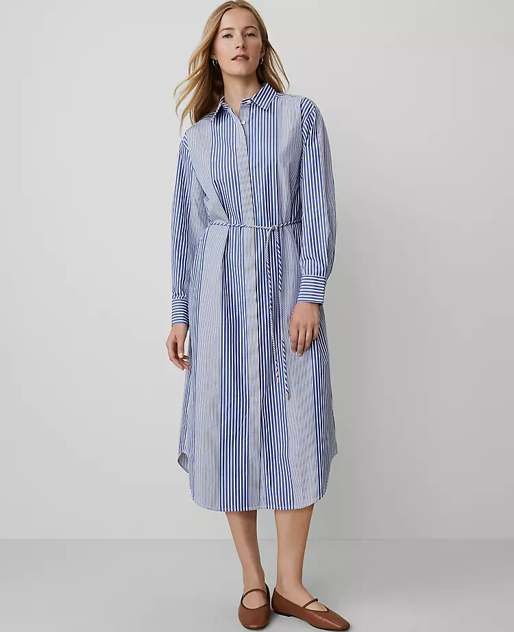 Weekend Collection Striped Midi Shirtdress