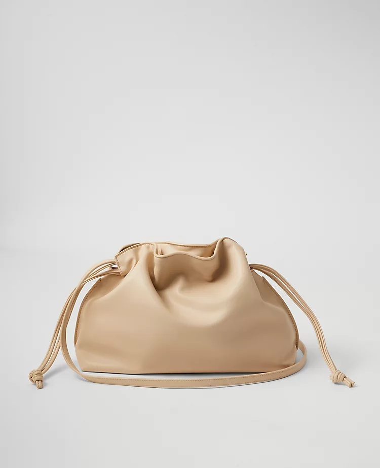 Drawstring Faux Leather Clutch
