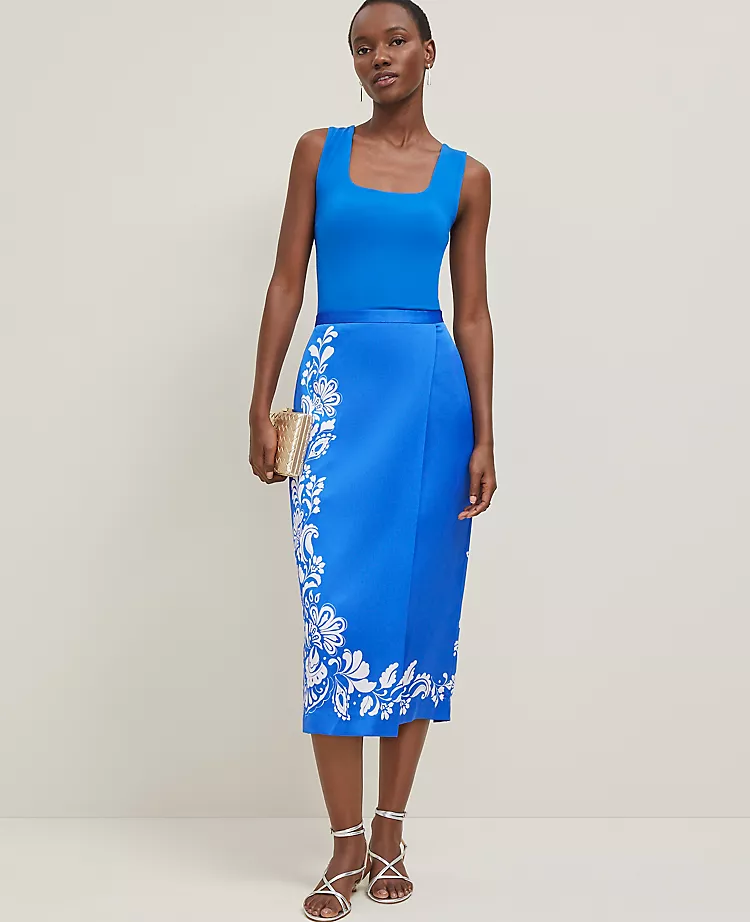 Satin Midi Wrap Skirt