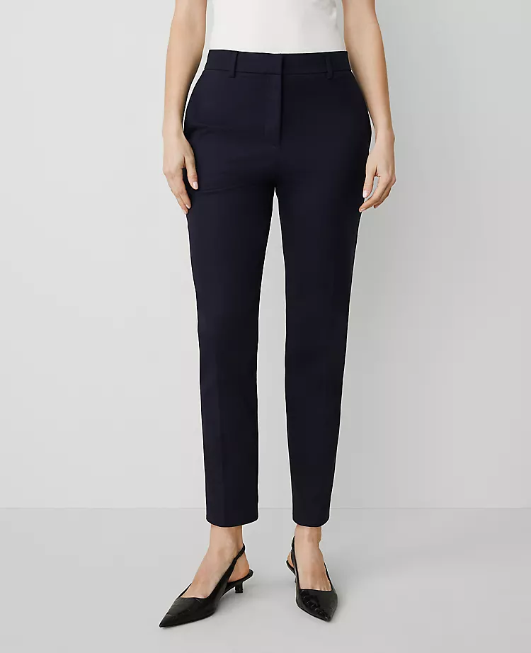 The Petite High Rise Everyday Ankle Pant in Stretch Cotton - Curvy Fit