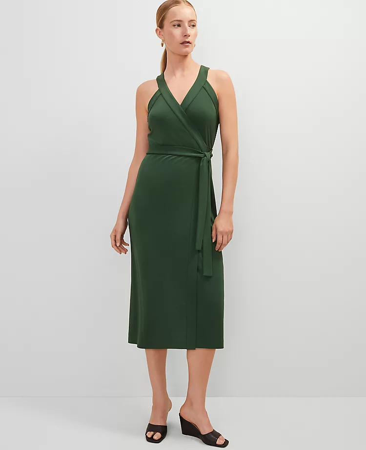 Halter Wrap Midi Dress