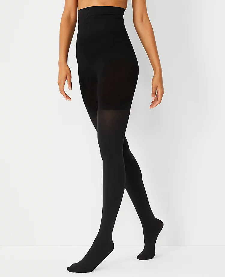 Opaque High Waist Control Top Tights