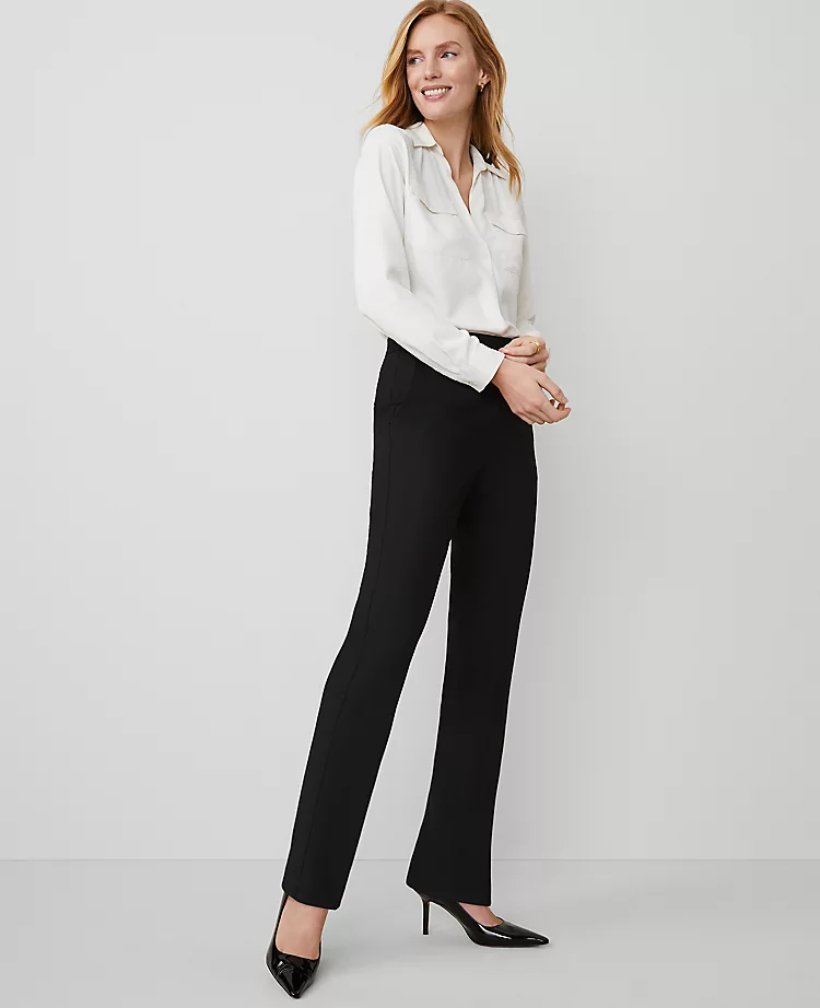 The Side Zip Straight Pant in Bi-Stretch