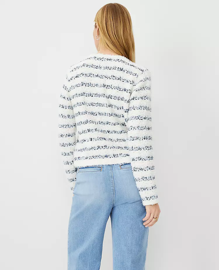 Petite Tweedy V-Neck Sweater Jacket