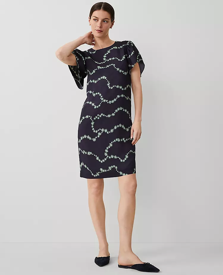 Floral Short Sleeve Shift Dress