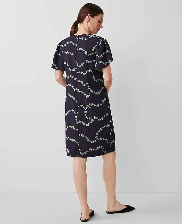 Floral Short Sleeve Shift Dress