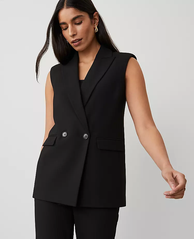 The Double Breasted Vest in Bi-Stretch