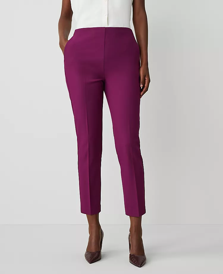 The Petite High Rise Size Zip Ankle Pant in Bi-Stretch - Curvy Fit