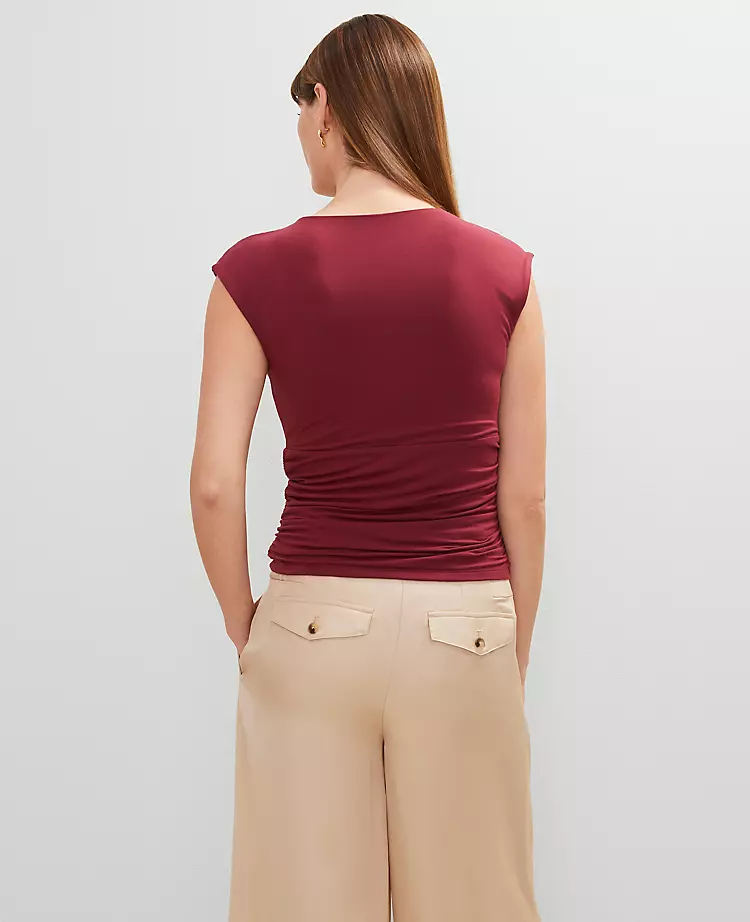 Gathered V-Neck Top