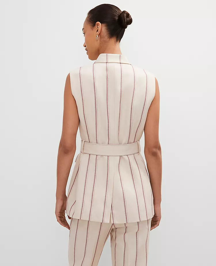 Pinstripe Belted Vest