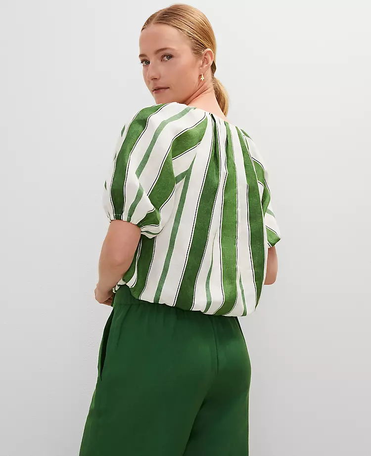 5705-Linen-Blend-Bubble-Hem-Blouse-2.webp Linen Blend Bubble Hem Blouse
