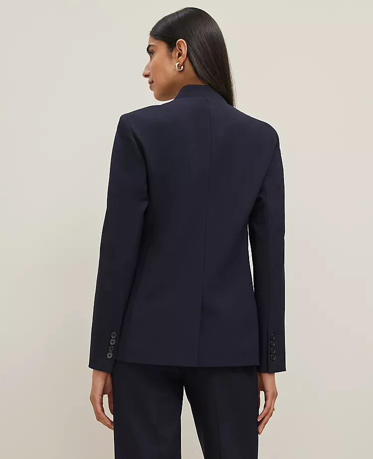 The Petite Collarless Blazer in Seasonless Stretch
