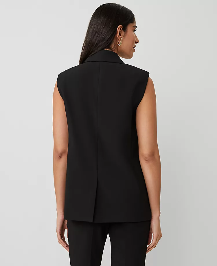 The Petite Double Breasted Vest in Bi-Stretch