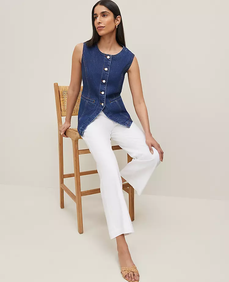 The Flare Ankle Pant in Linen Blend